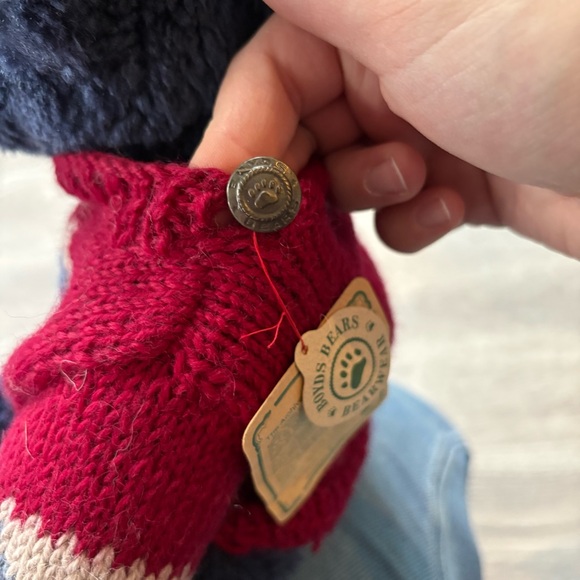 Boyds Bears Retired Indigo Jones Rare Navy and Crimson Plush Toy 1997 - Picture 2 of 9